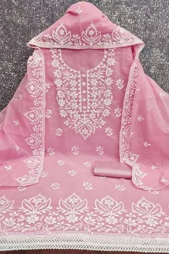 embroidered unstitched dress material