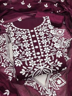 embroidered unstitched dress material 1