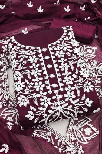 embroidered unstitched dress material