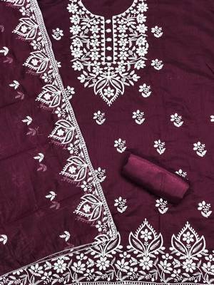 embroidered unstitched dress material 3