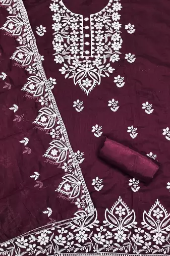 embroidered unstitched dress material
