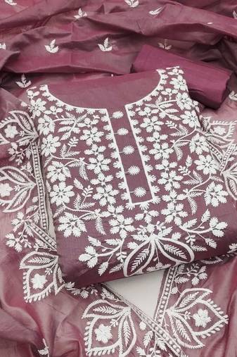 embroidered unstitched dress material