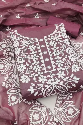 embroidered unstitched dress material