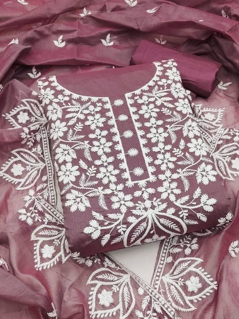 Embroidered Unstitched Dress Material