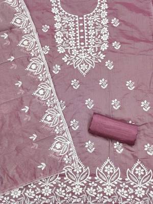 Embroidered Unstitched Dress Material 3
