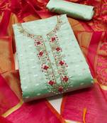 Woven Design Unstitched Dress Material