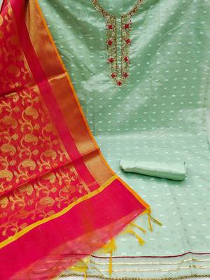 Woven Design Unstitched Dress Material 2