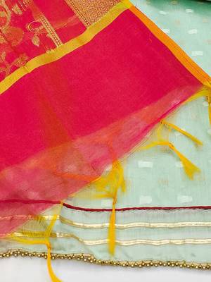 Woven Design Unstitched Dress Material 4