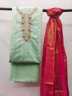 Woven Design Unstitched Dress Material 5