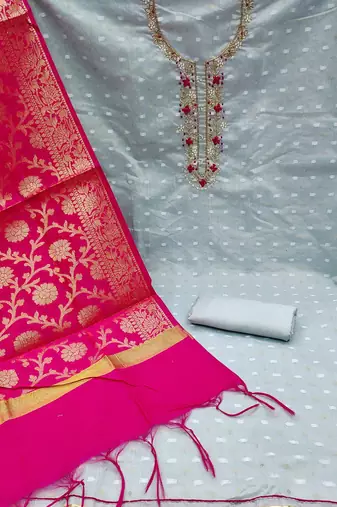 woven design unstitched dress material