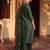 Green woven design liva kurta trouser dupatta set