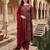 Maroon printed pure cotton kurta trouser dupatta set