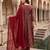 Maroon printed pure cotton kurta trouser dupatta set