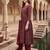 Maroon printed pure cotton kurta trouser dupatta set
