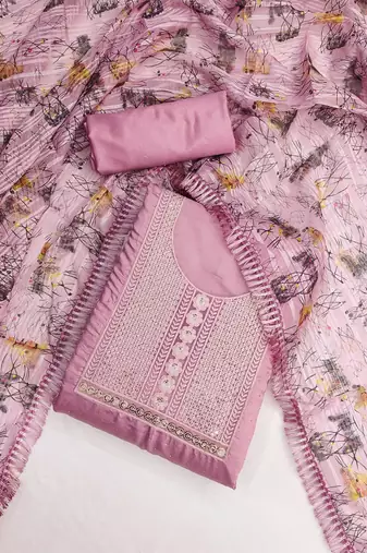 embroidered unstitched dress material