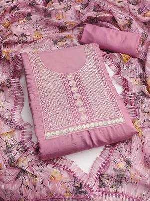 embroidered unstitched dress material 2