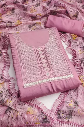 embroidered unstitched dress material