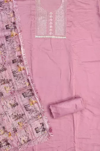 embroidered unstitched dress material