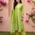 Green printed pure cotton kurta trouser dupatta set