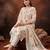Cream printed pure cotton kurta trouser dupatta set