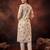 Cream printed pure cotton kurta trouser dupatta set