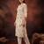 Cream printed pure cotton kurta trouser dupatta set