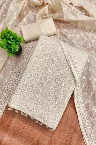 embroidered unstitched dress material