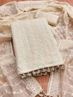 embroidered unstitched dress material 2