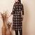 Black printed pure cotton kurta trouser dupatta set