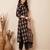 Black printed pure cotton kurta trouser dupatta set