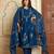 Blue printed pure cotton kurta trouser dupatta set