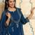 Blue printed pure cotton kurta trouser dupatta set