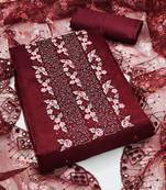 floral embroidered unstitched dress material