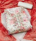 floral printed beads and stones unstitched dress material