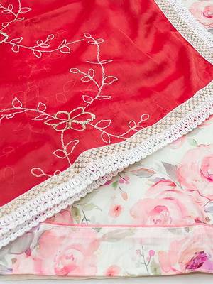 floral printed beads and stones unstitched dress material 4