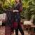Black printed pure cotton kurta trouser dupatta set
