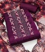 ethnic motifs embroidered sequined organza unstitched dress material
