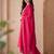 Pink embroidered silk blend kurta trouser dupatta set