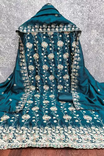 embroidered unstitched dress material