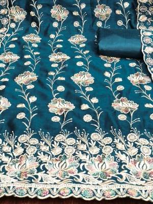embroidered unstitched dress material 3
