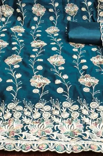 embroidered unstitched dress material