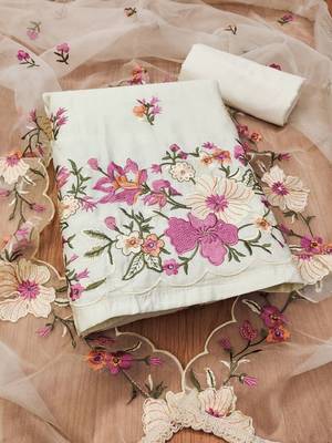 embroidered unstitched dress material 2