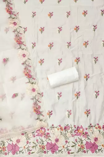 embroidered unstitched dress material