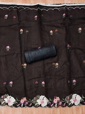embroidered unstitched dress material 4