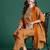 Mustard printed pure cotton kurta trouser dupatta set