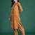 Mustard printed pure cotton kurta trouser dupatta set