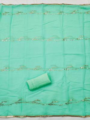 floral embroidered georgette unstitched dress material 3