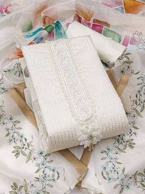 embroidered semi-stitched dress material 1