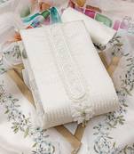 embroidered semi-stitched dress material