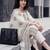 Off white printed pure cotton kurta trouser dupatta set